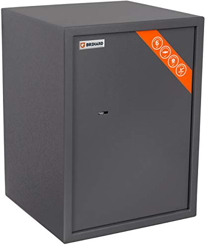 Brihard Business Tresor Safe mit Schlüssel-Schloss, 53x39x37.5cm (HxWxD