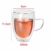 2er Set doppelwandige Design Glas Teetasse Kaffeetasse mit Henkel Hitzebeständige Klarglasbecher für Heiß- und Kaltgetränke 350ml - 2