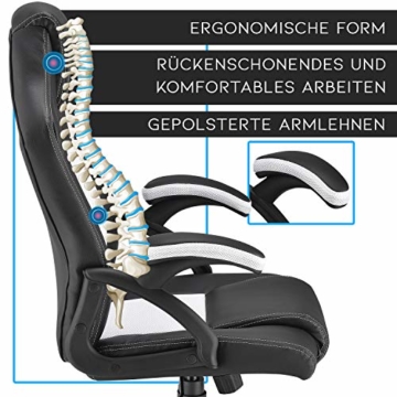 ArtLife Racing Schreibtischstuhl Montreal weiß | Armlehnen gepolstert & ergonomische Rückenlehne | Bürostuhl Drehstuhl Gaming-Stuhl - 7