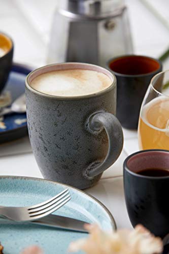 BITZ Kaffeetasse/Kaffeebecher, Tasse aus robustem Steinzeug, 30 cl, schwarz außen/grün innen - 3
