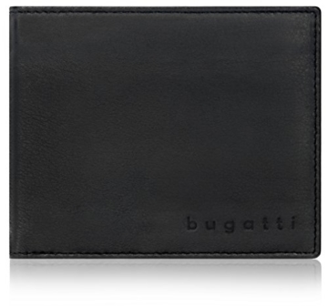 Bugatti Lima Geldbörse Herren Leder – Portemonnaie Herren Querformat Schwarz – Geldbeutel Portmonee Wallet Brieftasche Männer Portmonaise - 1