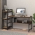 Dripex Holz Schreibtisch mit Ablage Computertisch, PC-Tisch Bürotisch Officetisch Stabile Konstruktion Tisch für Home Office (136cm Braun) - 1