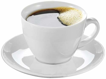 Esmeyer Kaffee-Tassen Bistro 0,20l mit Untertasse 12-teilig, Porzellan, Weiß, 31.5 x 18 x 12 cm - 4
