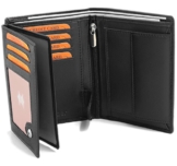 Fa.Volmer ® Schwarze Ledergeldbörse aus echtem Leder in Hochformat mit TÜV geprüftem RFID Schutz Phoenix 3 - 1