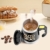 Fdit Magnetischer mischender Becher Selbst rührende Kaffeetasse Edelstahl Selbstmagnetbecher für Kaffee Tee heiße Schokoladen Milch Kakao Protein (Schwarz) - 2