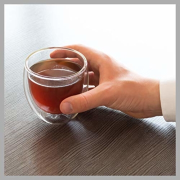 GLASWERK Design Cappuccino Tassen (2 x 230ml) - doppelwandige Kaffeegläser aus Borosilikatglas - spülmaschinenfeste Cappuccino Gläser - 2