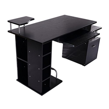 HOMCOM Computertisch Schreibtisch Bürotisch PC Tisch Arbeitstisch mit Schublade und Aktenhalterung 152 × 60 × 88 cm - 7