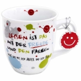 H:)PPY life 45357 Kaffeebecher mit Dekor Freude, Geschenktasse, Porzellan, 40 cl - 1
