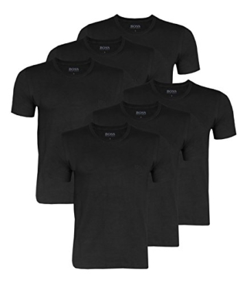 Hugo Boss Herren T-Shirts Business Shirts Crew Neck 50325388 6er Pack, Farbe:Schwarz;Größe:L;Artikel:-001 Black - 