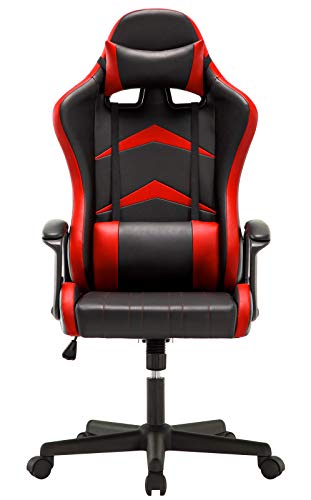 IntimaTe WM Heart Gaming Stuhl, Bürostuhl mit verstellbarem Kopfkissen und Lendenkissen, Ergonomischer Schreibtischstuhl, Racingstuhl Mir hoher Rückenlehne (Rot) - 2