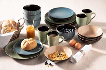 MÄSER 931518 Serie Scuro Cappuccino-Tassen-Set aus Keramik für 6 Personen, Milchkaffeetassen, Jumbo Kaffeetassen, 450 ml, Grau Steinzeug - 4
