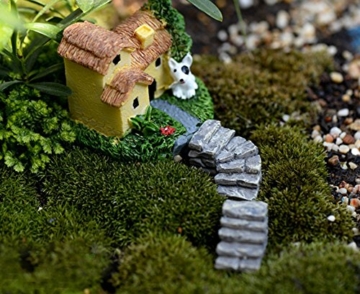 Milopon Mini Gartendeko Micro Landschaft Deko Miniatur Steinleiter aus Harz für Puppenhaus Puppenhausmöbel Gartenmöbel Deko Garten - 4