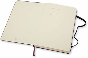 Moleskine - Klassisches Blanko Notizbuch - Hardcover mit Elastischem Verschlussband - Farbe Schwarz - Größe Groß 13 x 21 cm - 208 Seiten - 4