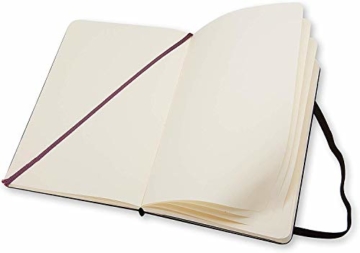 Moleskine - Klassisches Blanko Notizbuch - Hardcover mit Elastischem Verschlussband - Farbe Schwarz - Größe Groß 13 x 21 cm - 208 Seiten - 7