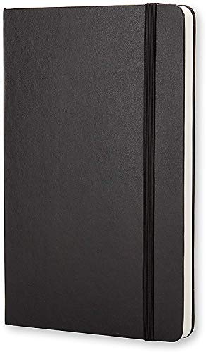Moleskine - Klassisches Blanko Notizbuch - Hardcover mit Elastischem Verschlussband - Farbe Schwarz - Größe Groß 13 x 21 cm - 208 Seiten - 9