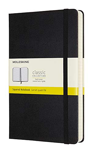 Moleskine - Klassisches Notizbuch mit Punktraster und Zusatzseiten - Hardcover mit elastischem Verschlussband - Farbe Schwarz - Größe A5 13 x 21 - 400 Seiten - 1