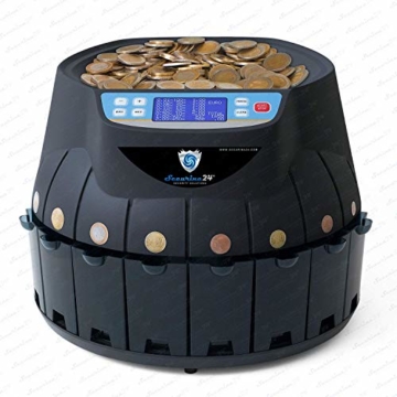 Münzzähler & -sortierer Geldzählmaschine Euro Münzen Geldzähler Münzzählautomat Professional Securina24® (schwarz) - 2