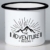 MUGSY - DAS TASSENWERK Adventure Begins Emaille Tasse im Outdoor Design | Emaille Becher bruchfest und leicht für Camping und Trekking | Retro Kaffebecher 300 ml - 2
