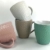 My-goodbuy24 XXL Kaffeebecher Set | 4 Stück | 400ml | Keramik | Strukturdesign | in den Farben türkis, weiß, Hellbraun, rosa - Ideal für Ihr liebsten morgendlichen Kaffeegenuß - 6