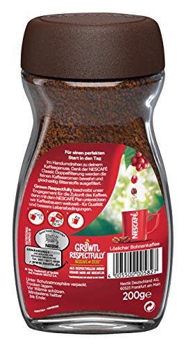 NESCAFÉ CLASSIC löslicher Bohnenkaffee, mitteldunkel geröstete Kaffeebohnen, koffeinhaltig, kräftiger Geschmack & intensives Aroma, 1er Pack (1 x 200g) - 2