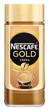 NESCAFÉ GOLD Crema, löslicher Bohnenkaffee aus erlesenen Kaffeebohnen, Instant-Pulver, koffeinhaltig & aromatisch, 1er Pack (1 x 200g) - 1