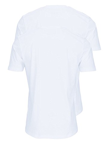OLYMP Herren T-Shirt Doppelpack V-Ausschnitt- Weiß, L - 2