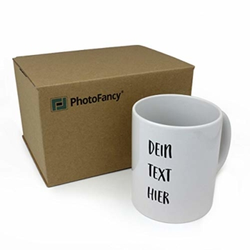 PhotoFancy Tasse mit Spruch selbst gestalten – Personalisierte Tasse mit Text beschriften (Weiß) - 6