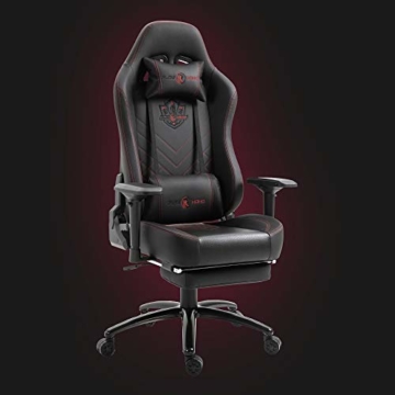 Play Haha Ergonomischer Gaming-Stuhl Racing-Stil Bürostuhl mit großer hoher Rückenlehne und gepolsterter Armlehne 666 rot - 2