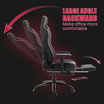 Play Haha Ergonomischer Gaming-Stuhl Racing-Stil Bürostuhl mit großer hoher Rückenlehne und gepolsterter Armlehne 666 rot - 3