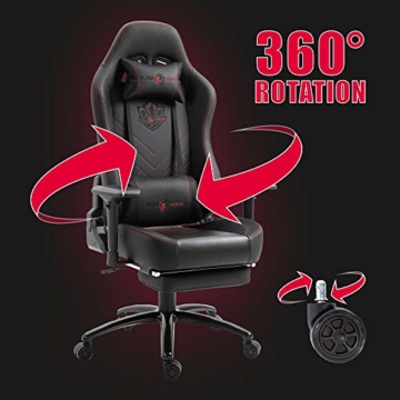 Play Haha Ergonomischer Gaming-Stuhl Racing-Stil Bürostuhl mit großer hoher Rückenlehne und gepolsterter Armlehne 666 rot - 4