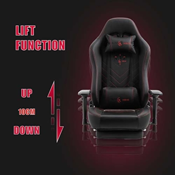 Play Haha Ergonomischer Gaming-Stuhl Racing-Stil Bürostuhl mit großer hoher Rückenlehne und gepolsterter Armlehne 666 rot - 6