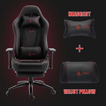 Play Haha Ergonomischer Gaming-Stuhl Racing-Stil Bürostuhl mit großer hoher Rückenlehne und gepolsterter Armlehne 666 rot - 8