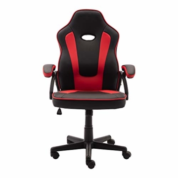 play haha Gaming-Stuhl im Renn-Stil, Büro-Drehstuhl, ergonomischer Konferenzstuhl mit Lendenwirbelstütze, PU-Leder mit verstellbarem Arbeitsstuhl, Gasdruckfeder, SGS-geprüft PH094 rot - 5
