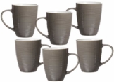 Ritzenhoff & Breker Kaffeebecher-Set Suomi, 6-teilig, je 310 ml, Taupe, Porzellan - 1