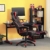SONGMICS Gamingstuhl, Bürostuhl mit Fußstütze, Schreibtischstuhl, ergonomisches Design, verstellbare Kopfstütze, Lendenstütze, bis zu 150 kg belastbar, Schwarz-Rot, OBG77BR - 6