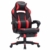 SONGMICS Gamingstuhl, Schreibtischstuhl mit Fußstütze, Bürostuhl mit Kopfstütze und Lendenkissen, höhenverstellbar, ergonomisch, 90-135° Neigungswinkel, bis 150 kg belastbar, schwarz-rot OBG73BRV1 - 1