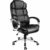 TecTake 403238 Chefsessel mit doppelter Polsterung, ergonomischer Bürostuhl mit Armlehnen, höhenverstellbar, stufenlose Wippmechanik, Lederoptik, schwarz - 1
