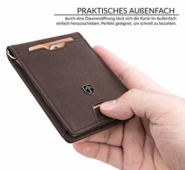 TRAVANDO Geldbeutel Männer mit Geldklammer Athen Geldbörse Herren Kartenetui Slim Portemonnaie Wallet Portmonaise klein Geldtasche Portmonee RFID Kreditkartenetui Brieftasche Mini Etui EC Geschenk - 4