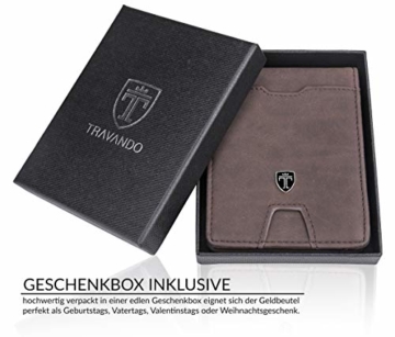 TRAVANDO Geldbeutel Männer mit Geldklammer Athen Geldbörse Herren Kartenetui Slim Portemonnaie Wallet Portmonaise klein Geldtasche Portmonee RFID Kreditkartenetui Brieftasche Mini Etui EC Geschenk - 5