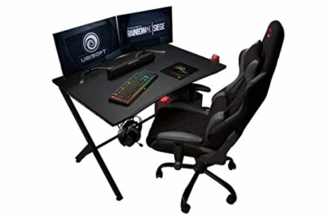 Trust Gaming Tisch - GXT 711 Dominus Ergonomischer Gaming Schreibtisch mit Kabelmanagementsystem, Headset- und Getränkehalter - 10