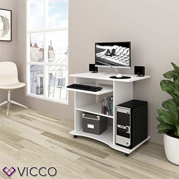 Vicco Computertisch HARM Tisch Bürotisch Laptoptisch Büro Schreibtisch rollbar - 2