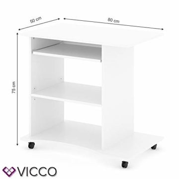 Vicco Computertisch HARM Tisch Bürotisch Laptoptisch Büro Schreibtisch rollbar - 6