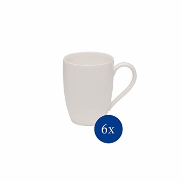 vivo by Villeroy & Boch Group - Basic White Kaffeetassen-Set, 6 tlg., 300 ml, Premium Porzellan, spülmaschinen-, mikrowellengeeignet, weiß - 1