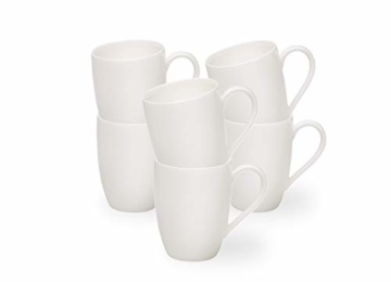 vivo by Villeroy & Boch Group - Basic White Kaffeetassen-Set, 6 tlg., 300 ml, Premium Porzellan, spülmaschinen-, mikrowellengeeignet, weiß - 6