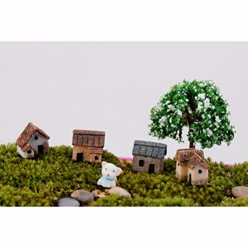 WINOMO 4 STÜCKE Mini Haus Deko Miniatur Garten Landschaft DIY Blumentopf Bonsai Handwerk Dekor - 6
