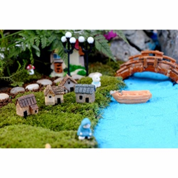 WINOMO 4 STÜCKE Mini Haus Deko Miniatur Garten Landschaft DIY Blumentopf Bonsai Handwerk Dekor - 8
