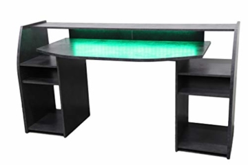 Wohnorama Gaming Tisch Schreibtisch inkl. LED RGB Beleuchtung, Setup Gamer Ablagen, Ultra Wide TV Monitor geeignet - 6