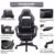 Wolmic Racing Stil Gaming-Stuhl mit Fußstütze E-Sports Höhe Rücken Ergonomischer Computer Schreibtisch Leder Bürostuhl mit Verstellbarer und gepolsterter Kopfstütze (9015Schwarz) - 5