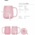 amapodo Kaffeetasse groß aus Porzellan mit Henkel 600ml Jumbotasse XXL Keramik Kaffeebecher Rosa Geschenke für Frauen Männer - 3