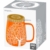amapodo Teetasse mit Deckel und Sieb 600ml Porzellan Tasse groß, XXL Tassen Set Orange plastikfrei - 3